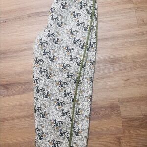 Disney Women's Pants with Black and Green Floral Design